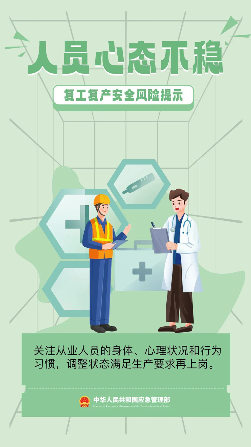 复工复产 要警惕哪些安全风险？这份安全提示请转发收藏